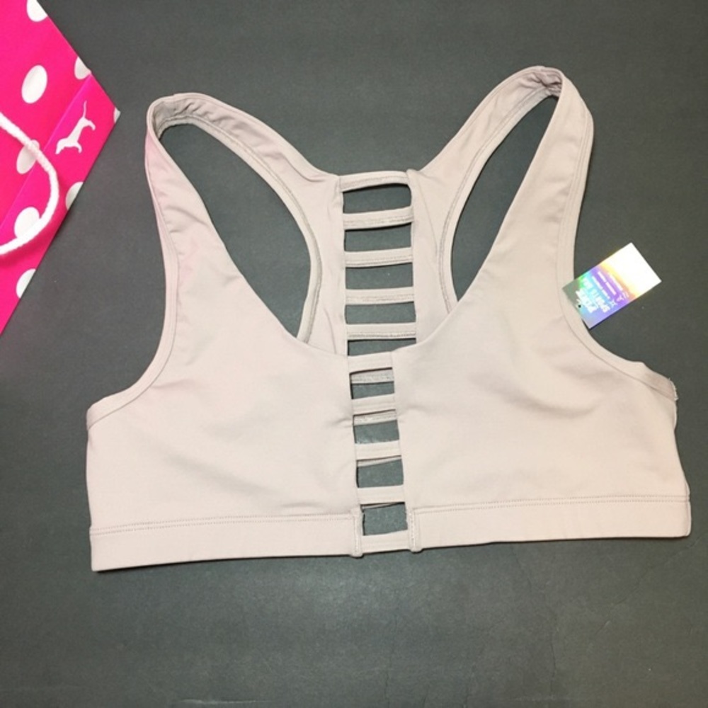 BNWT Taupe Cage Racerback Sports Bra - VS PINK